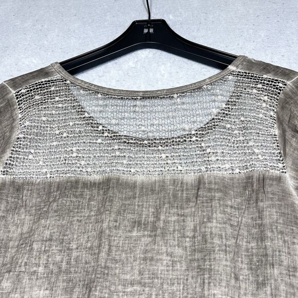 Seduzione Blouse Tunic Size One Size Brown Italy to Wear Layered 3/4 Sleeve - Picture 9 of 11